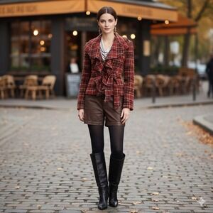 Holding Horses Coated‎ Cotton Shorts Women 25 Brown 4" Inseam Boho Festival